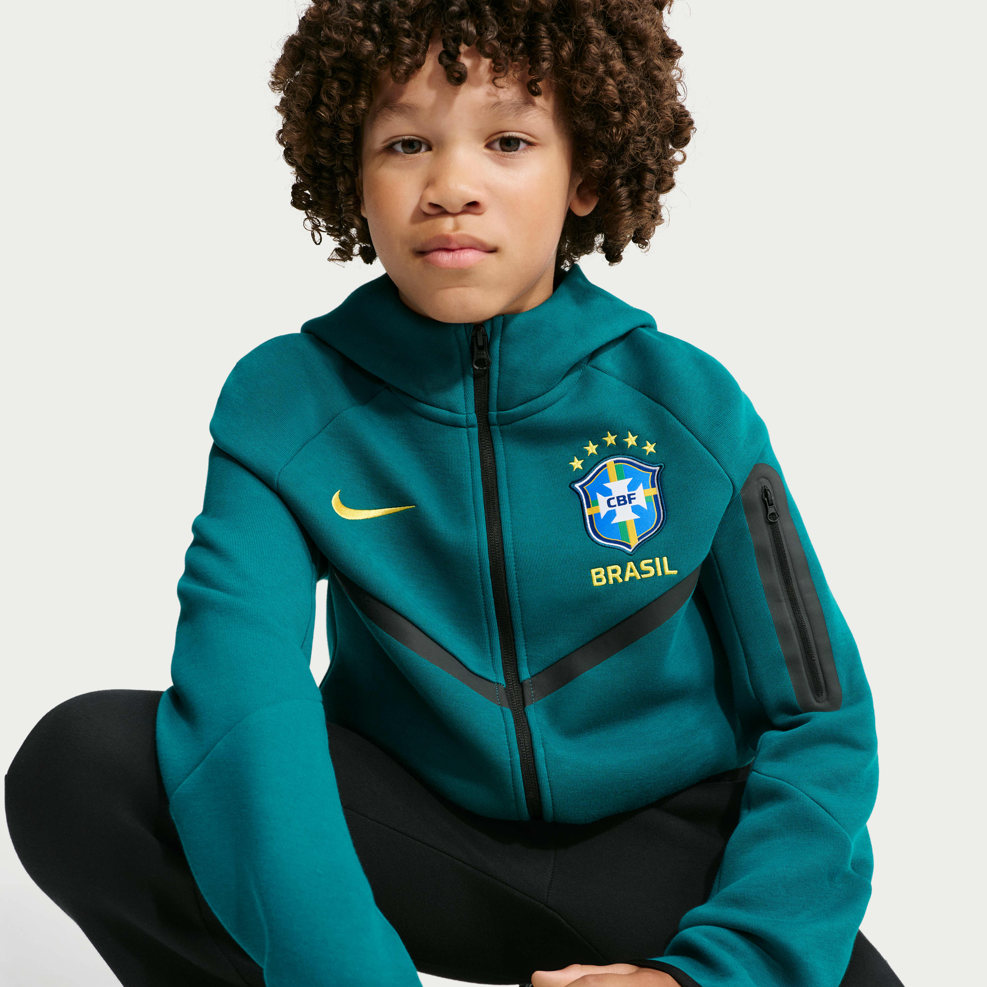 Nike Brazil Tech Fleece Big Kids' (Boys') Nike Soccer Full-Zip